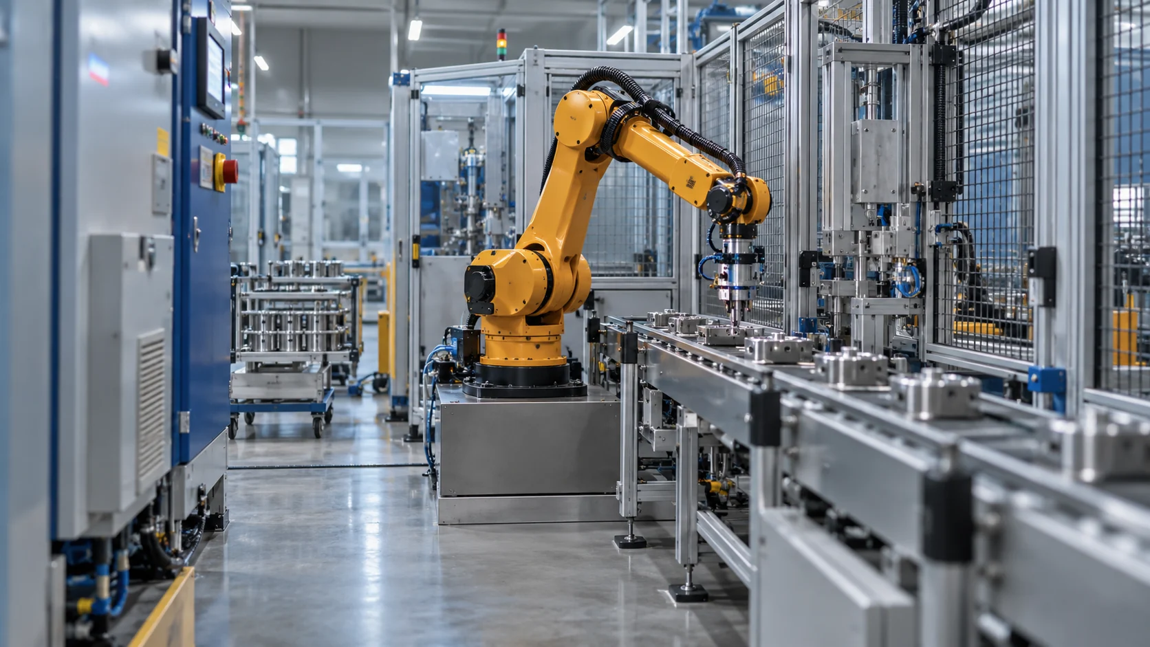 Célula industrial automatizada — imagem ilustrativa